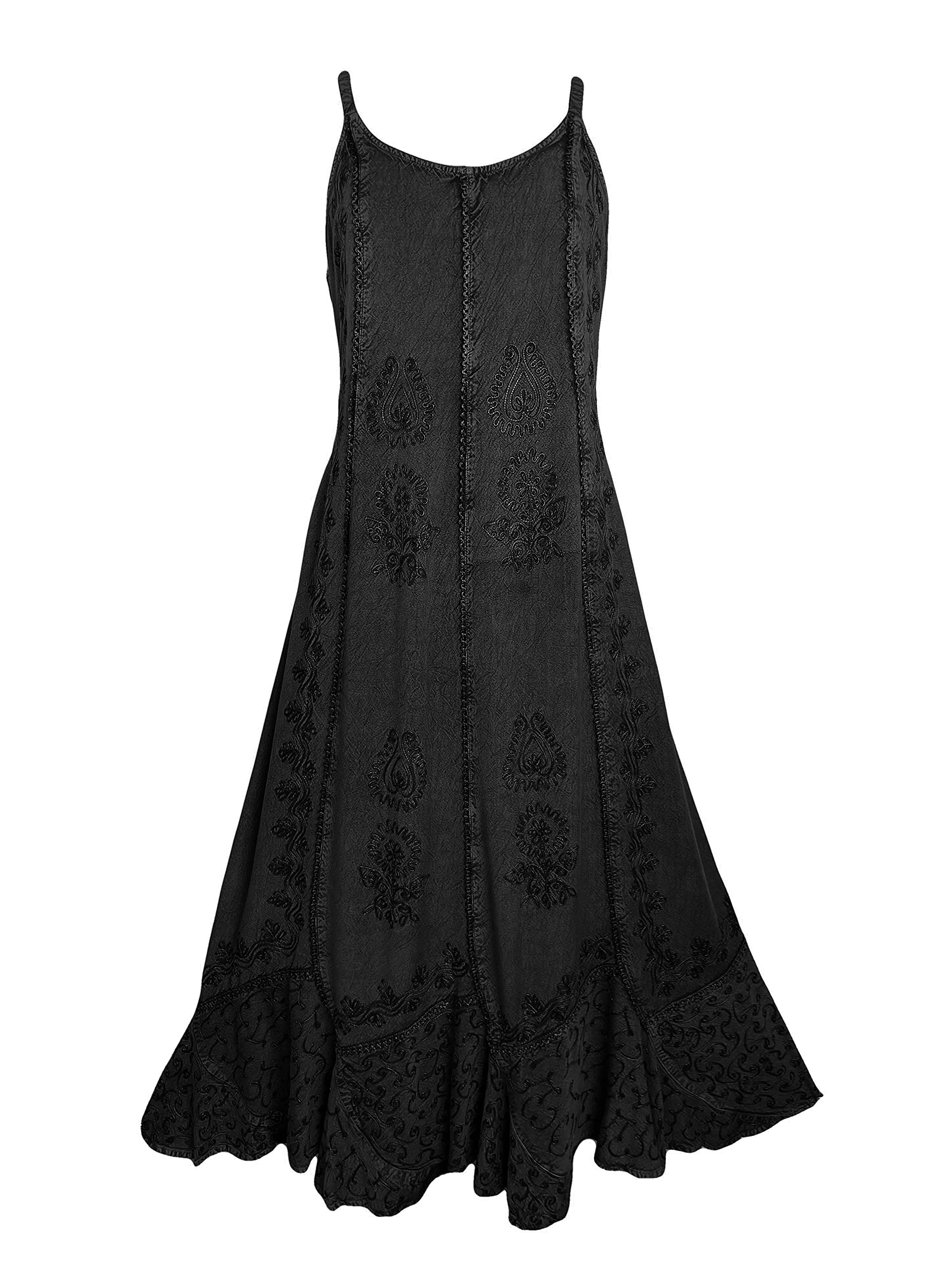 Agan Traders Women's 2025 Bohemian Summer Maxi Dress - Sexy Spaghetti Strap Long Flowy Sun Dress for Beach, Festival & Vacation | Gypsy Medieval Style Fashion