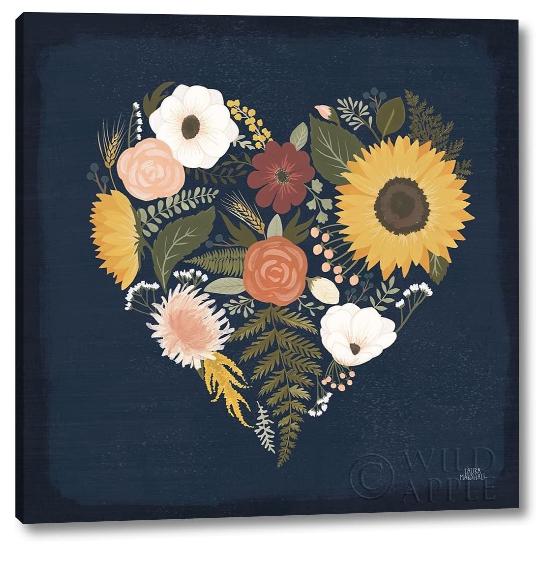 Laura Marshall Autumn Romance IX - 24x24 Inch Canvas Art Print, Gallery Wrapped, Ready to Hang - Perfect for Living Room, Bedroom, or Office Wall Decor