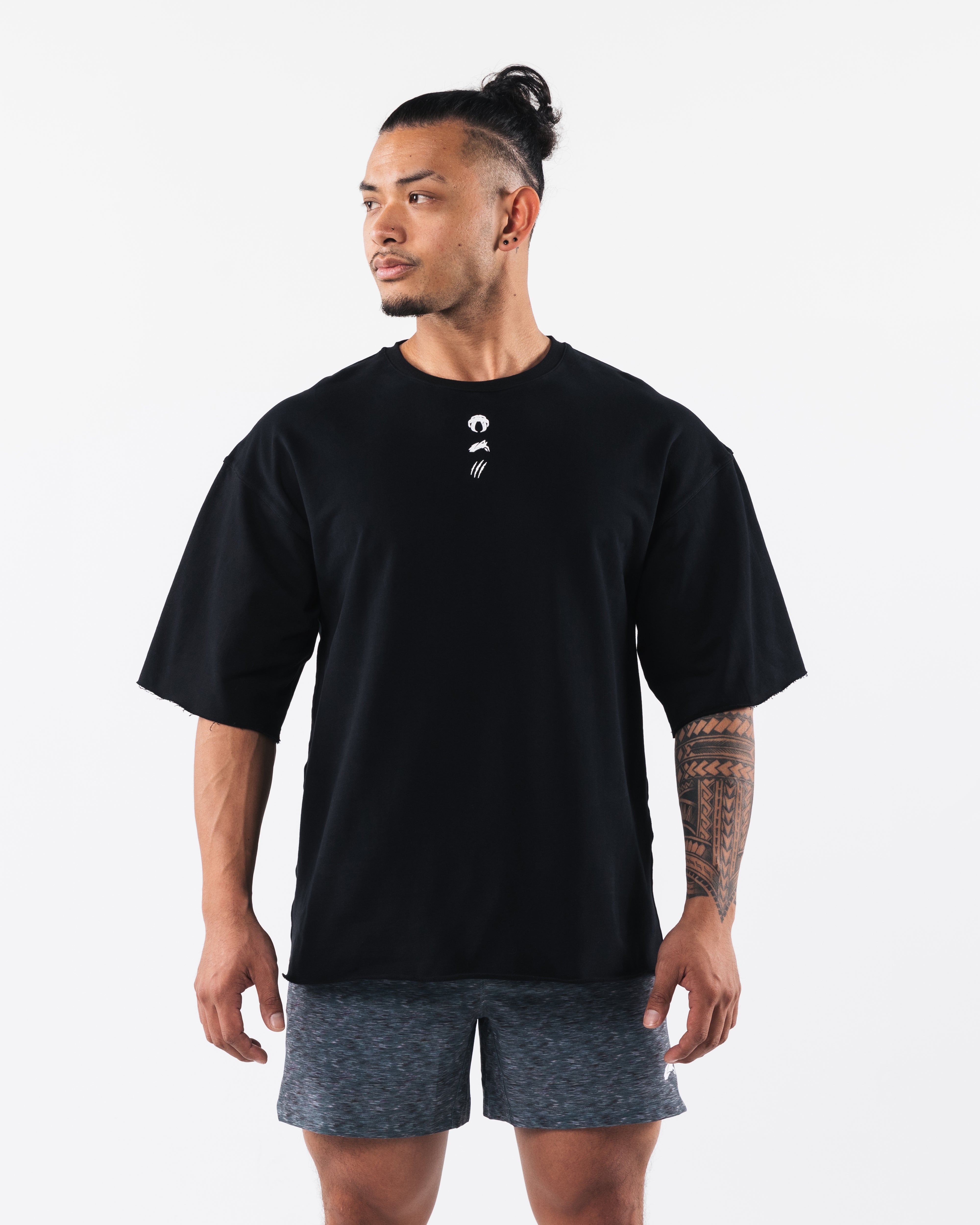 Premium Three Pillar Terry Tee - Soft Cotton Crewneck T-Shirt for Men (Black) | Casual Wear, Lounge & Everyday Comfort