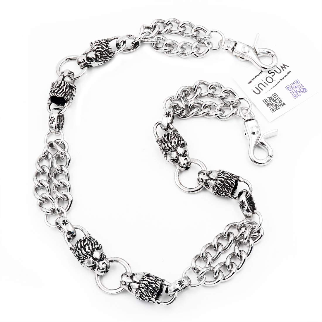 Lions Double Link Wallet Chain for Men - Heavy Duty Trucker & Biker Key Chain, Jean Accessory | Perfect for Motorcycle Riders, Denim Enthusiasts & Everyday Carry