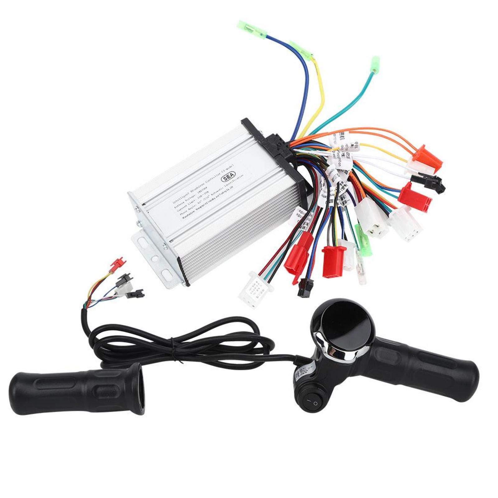 YUANJS 24V-36V Electric Bike Throttle Grip with LCD Display - 6 Tube 3 Speed Modes Controller for E-Bikes & Scooters - Perfect for Commuting, Off-Roading and Urban Riding