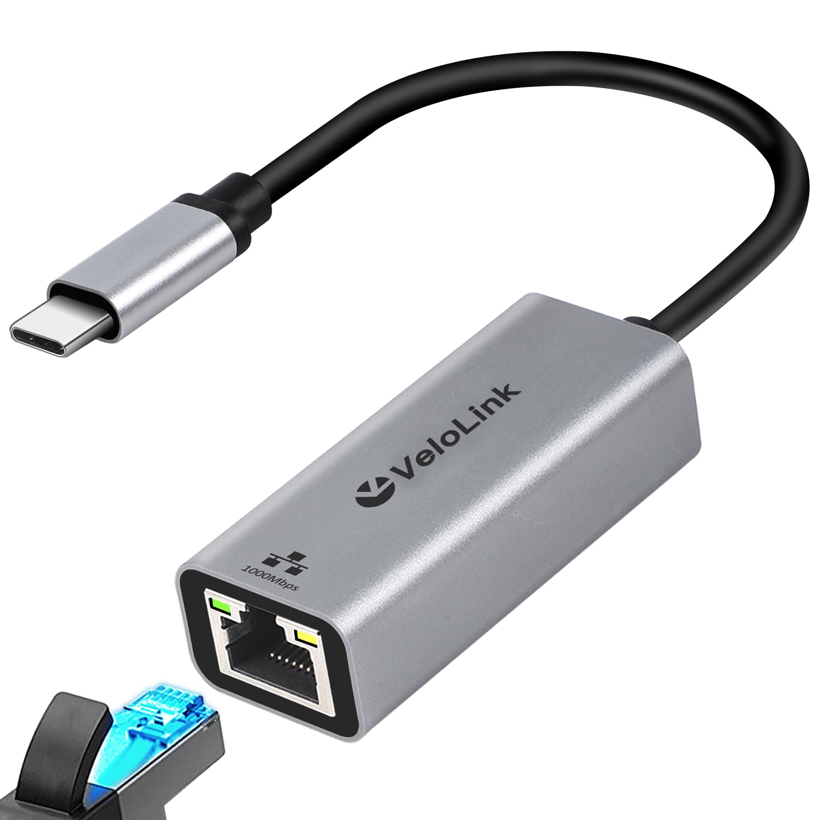 USB C to Ethernet Adapter 1000Mbps for MacBook & Laptop
