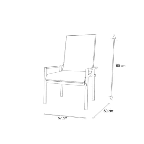 Grey Textilene Fabric & Arctic White Frame Maldives Sling Dining Chair - Perfect for Patio, Poolside & Outdoor Dining Areas