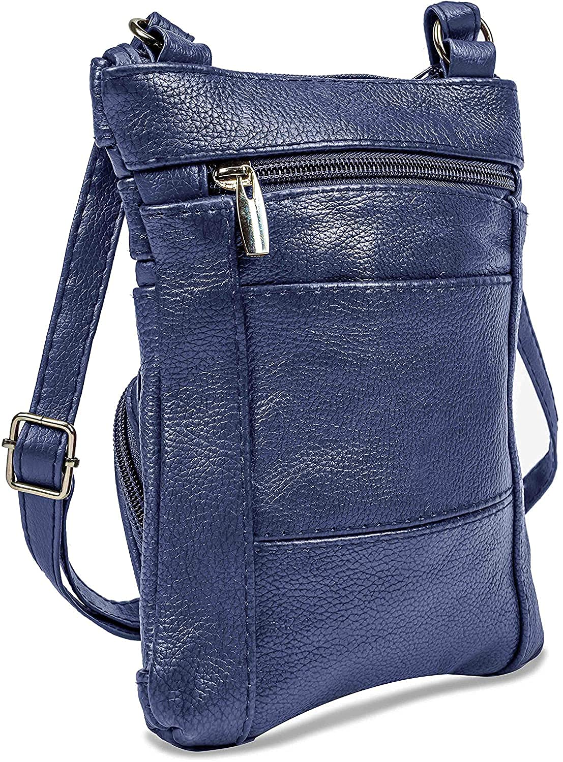 Krediz Genuine Leather Crossbody Purse for Women - Multi Pocket Shoulder Bag with Adjustable Strap, Soft & Durable Handbag for Daily Use, Travel, Shopping & Work