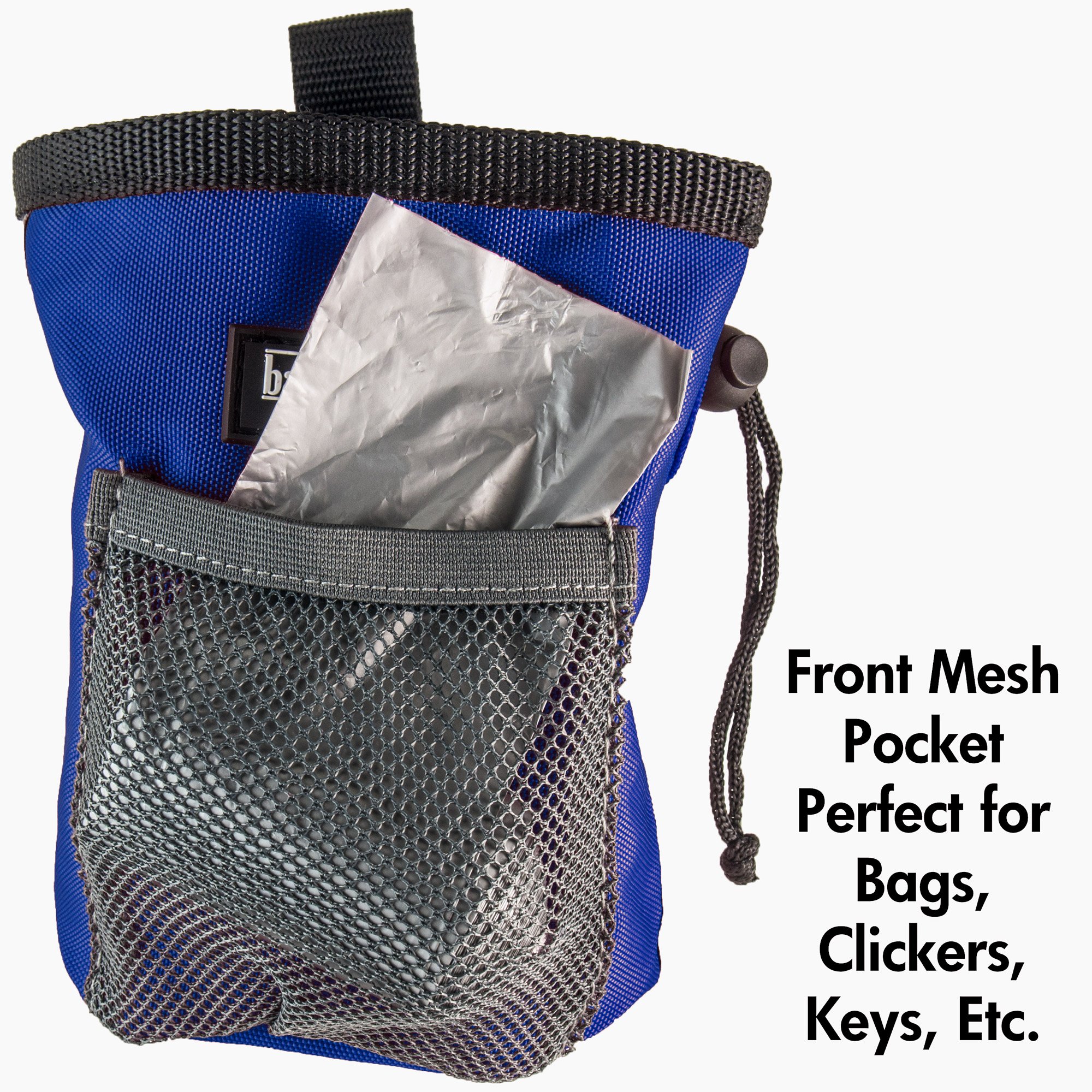 **Premium Dog Treat Pouch for Training – Durable & Washable Dog Treat Bag with Mesh Pocket – Convenient Snack & Toy Carrier for Puppy & Dog Training – Perfect for Walks, Hikes & Outdoor Adventures (Blue)**