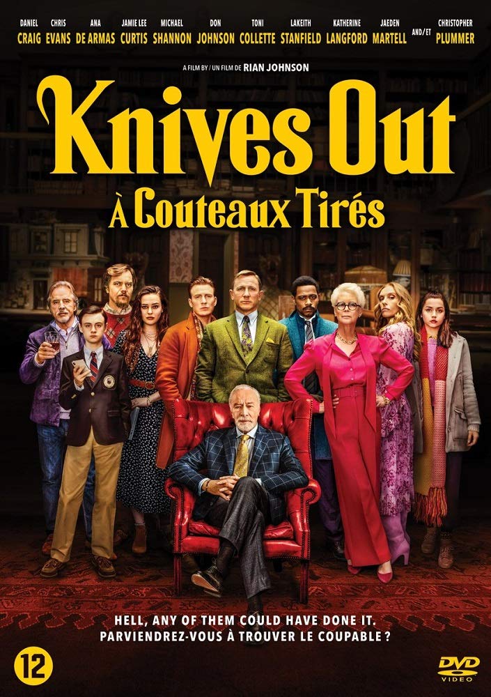 Knives Out: A Couteaux Tires DVD - Mystery Thriller Movie with Daniel Craig - Perfect for Movie Nights & Detective Film Lovers