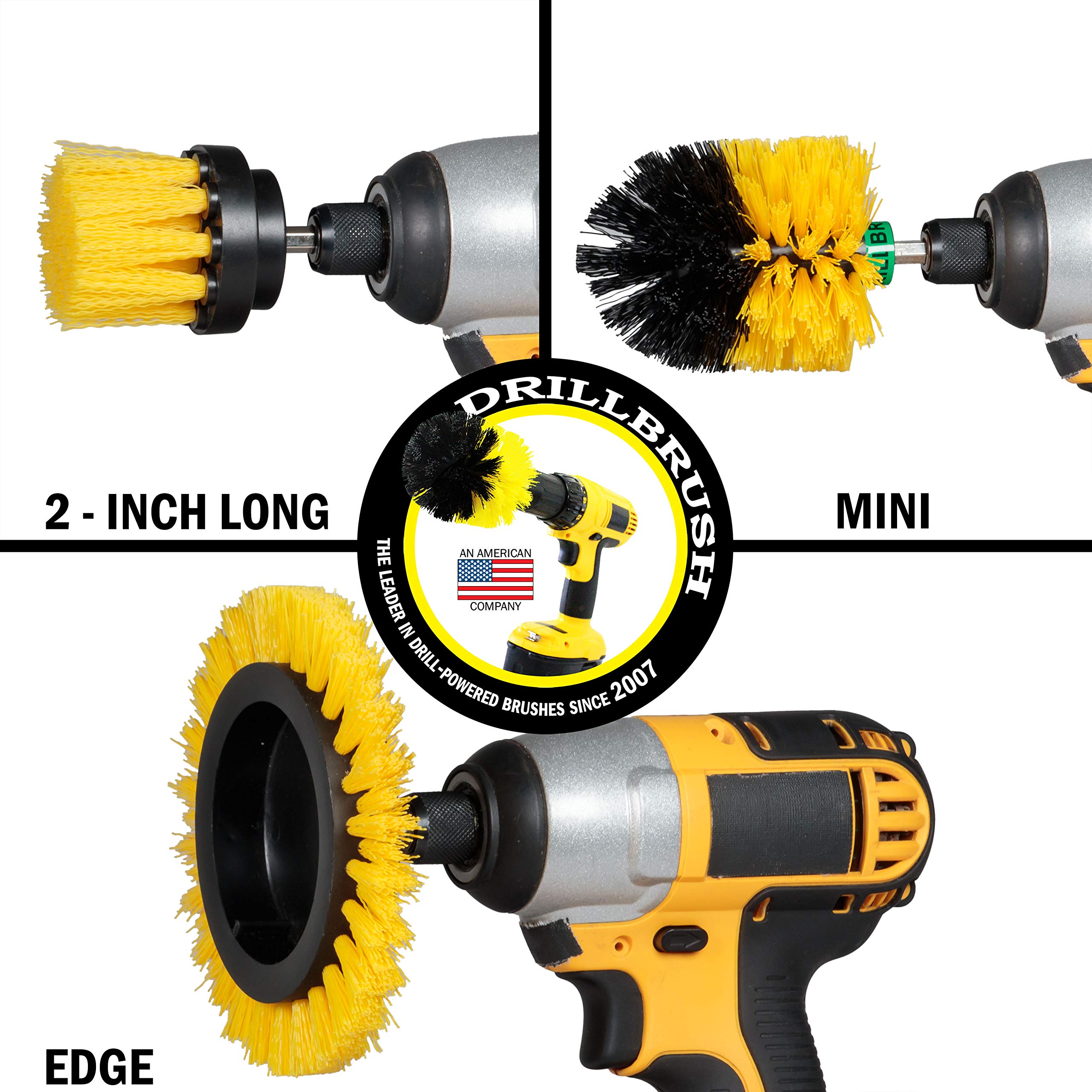 Useful Products Drill Brush Power Scrubber Set - 3-Piece Bathroom Cleaning Kit for Tile, Grout & Shower - Electric Drill Brush Attachments for Deep Cleaning - Perfect for Bathroom, Kitchen & Outdoor Surfaces