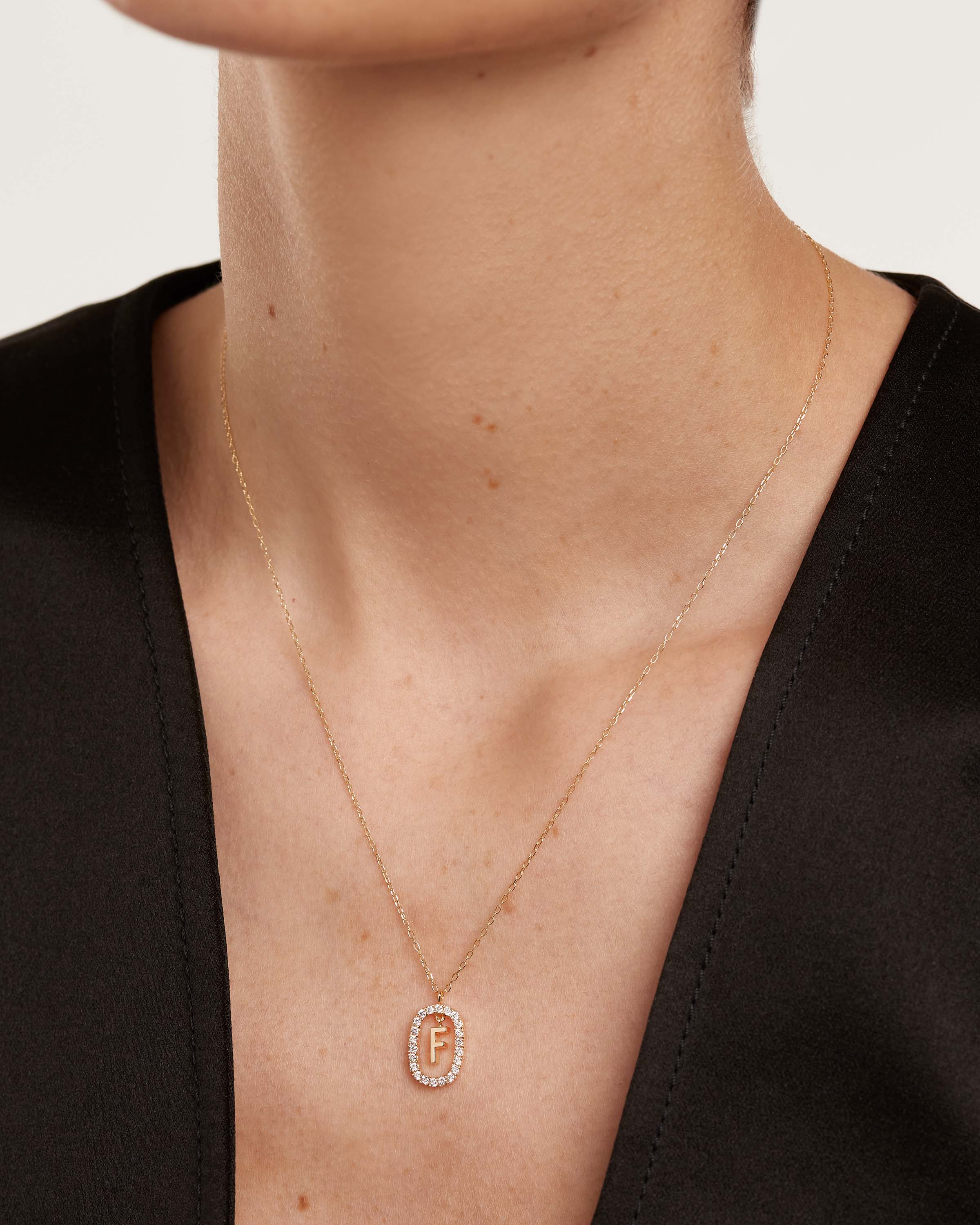 14K Gold Letter F Pendant Necklace for Women - Elegant Diamond Initial Necklace Jewelry Gift for Her - Perfect for Birthdays, Anniversaries & Special Occasions