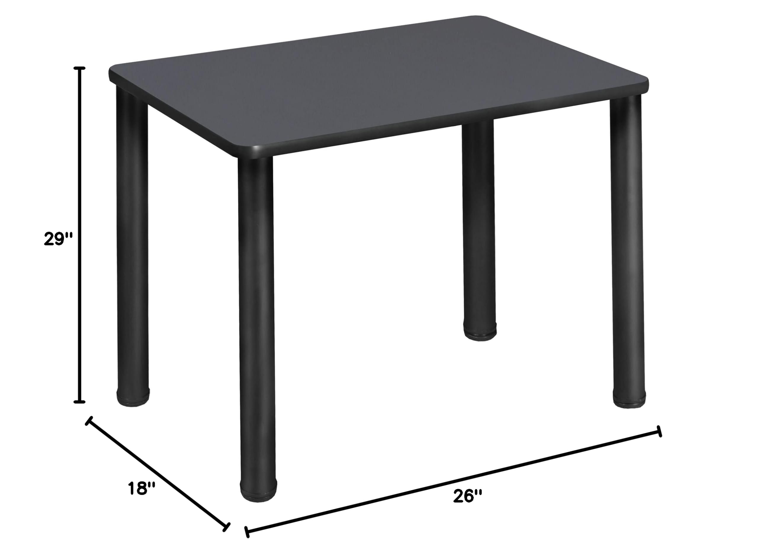 Regency Rectangular School Desk 18x26 Inches Grey Black - Durable Student Desk for Classroom, Study Room, or Home Office