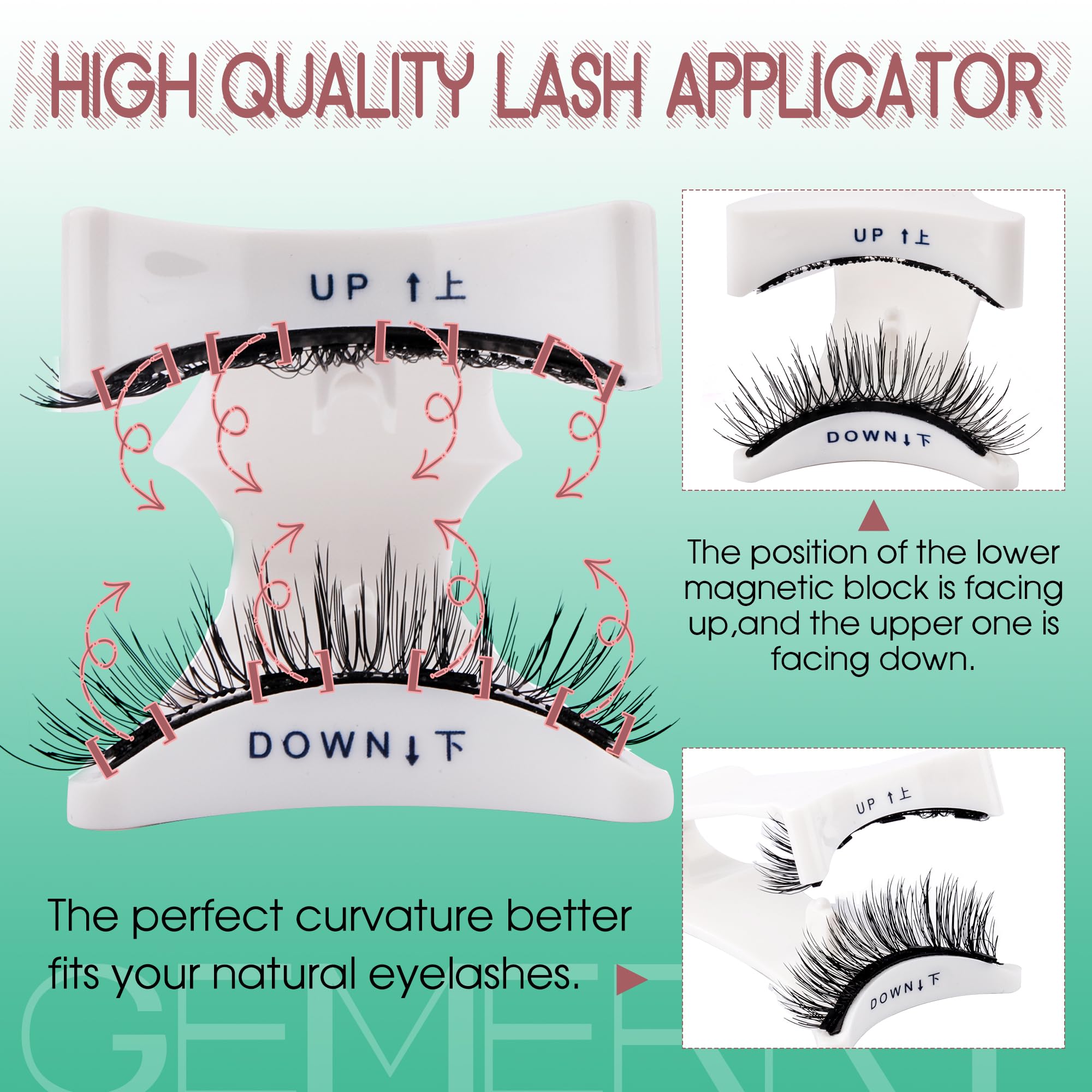 GEMERRY Magnetic Eyelashes Kit with Applicator - Reusable Soft False Lashes for Natural Look, No Glue Needed, Easy to Apply & Remove - Perfect for Daily Wear, Parties, Weddings and Special Occasions
