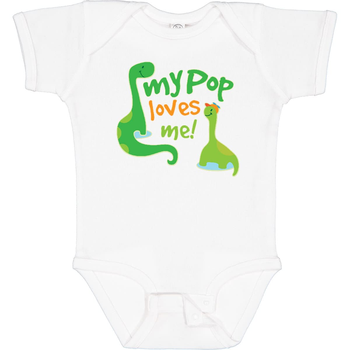 Inktastic My Pop Loves Me Dinosaur Baby Bodysuit - Cute Dinosaur Print Onesie for Infants & Toddlers - Perfect for Playtime, Family Photos & Gifts