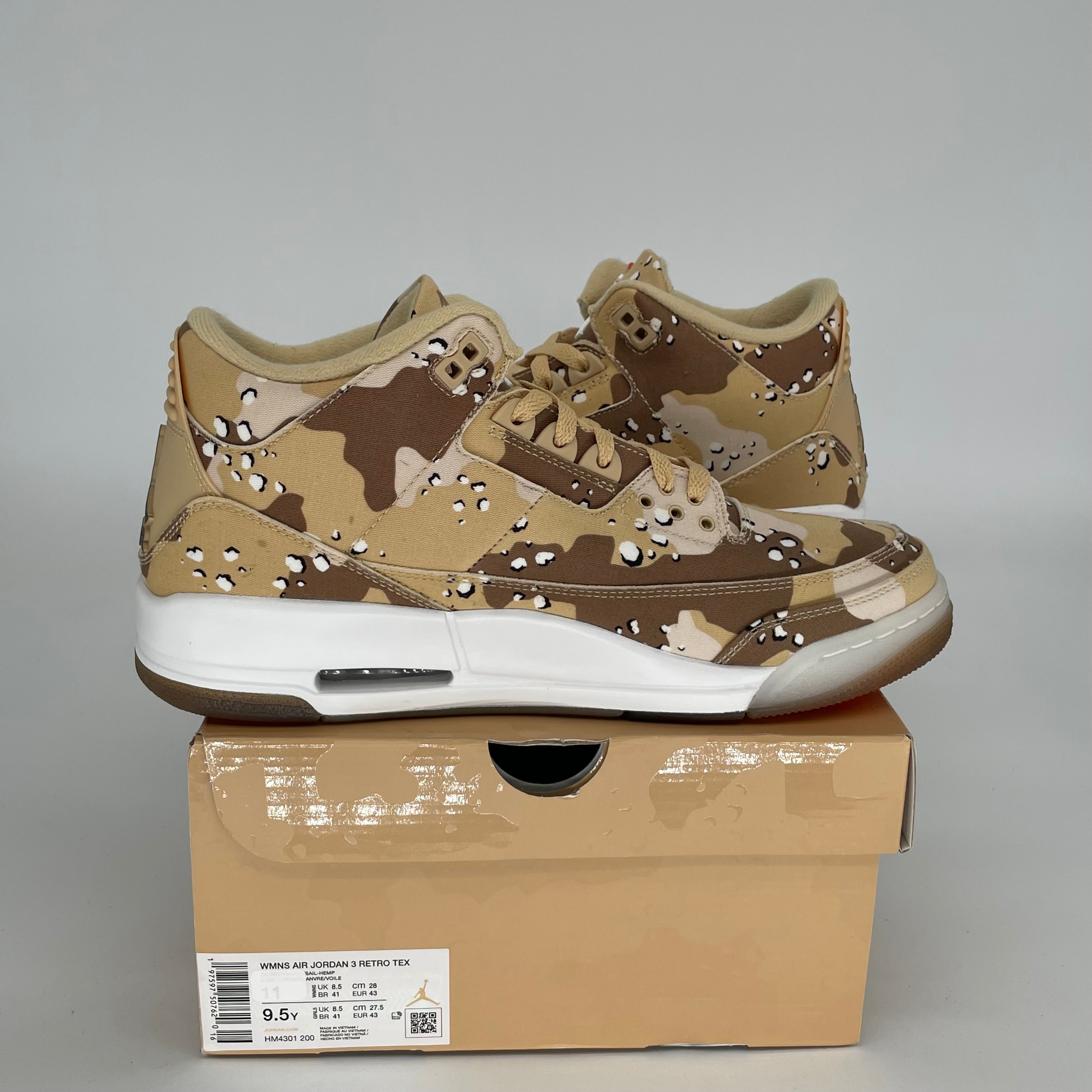 AIR JORDAN 3 WNBA Desert Camo Women's Basketball Shoes Size 9.5/11W Style HM4301-200 - Perfect for Streetwear, Basketball Games & Sneaker Collection