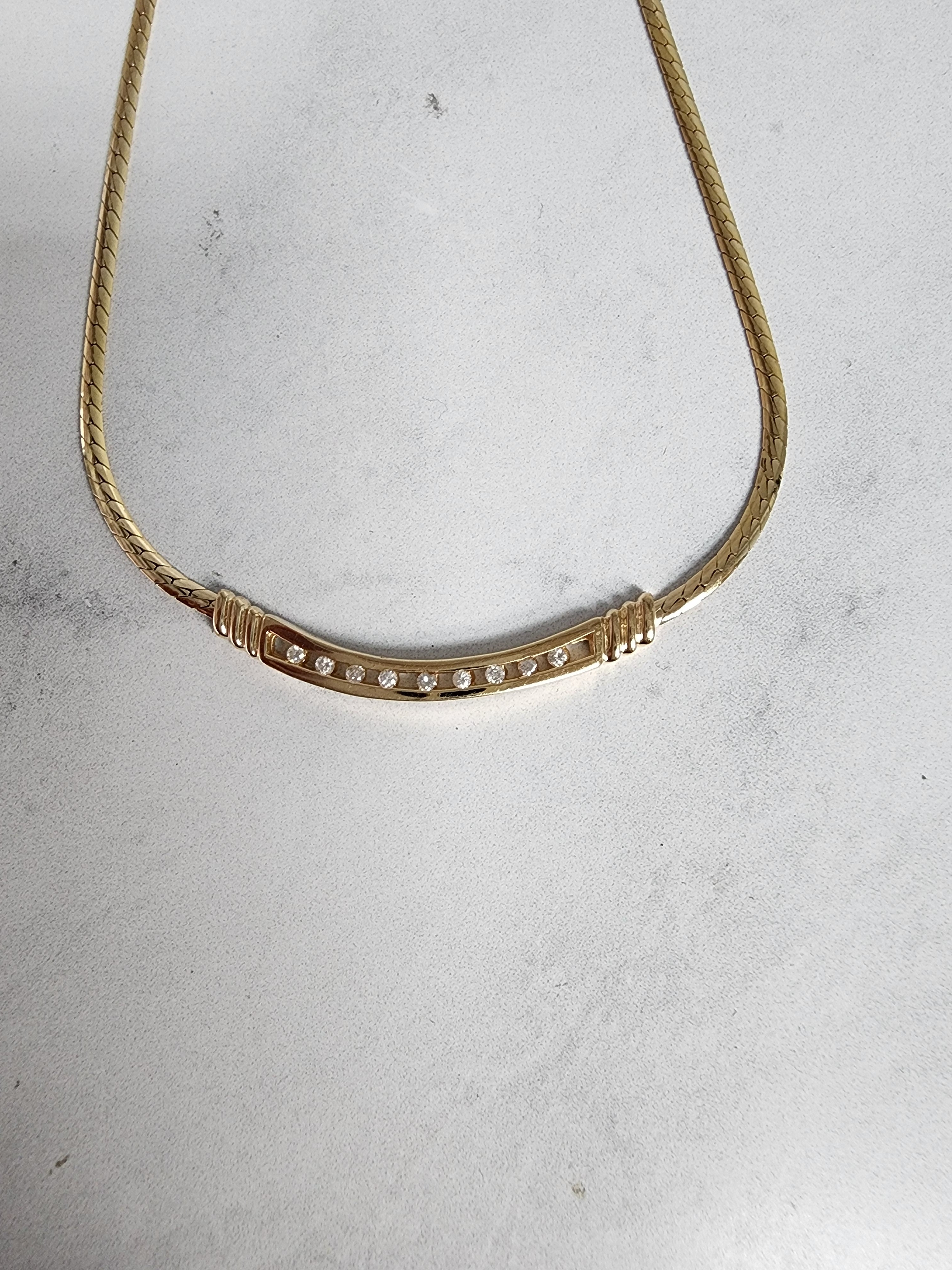14k Yellow Gold Tension Set Diamond Bar Necklace for Women - Elegant Everyday Jewelry & Perfect Gift for Birthdays, Anniversaries