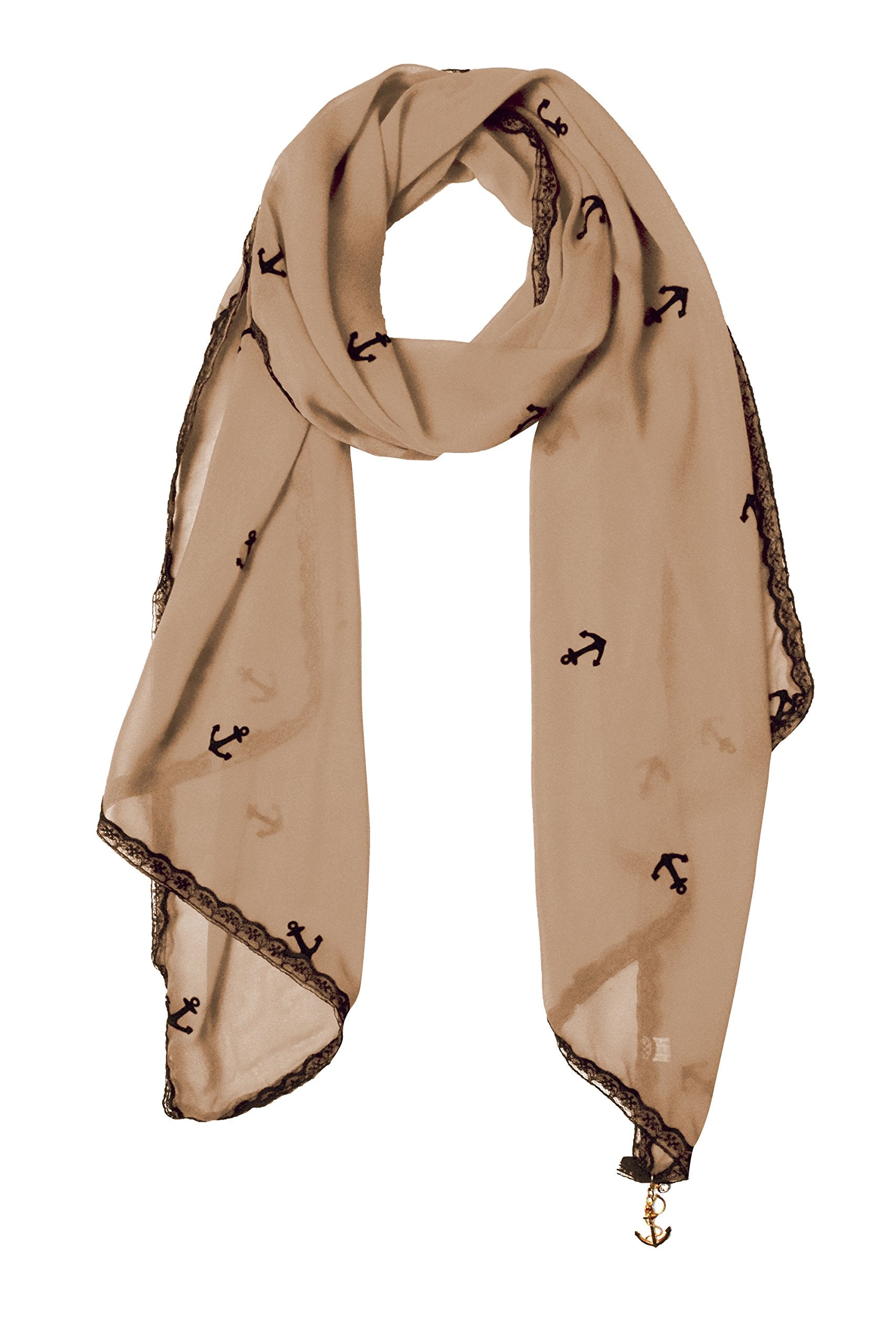 Vintage Nautical Anchor Print Multicolor Scarf - Lightweight Fashion Accessory for Women, Beach Outfits, Summer Style & Travel Essentials