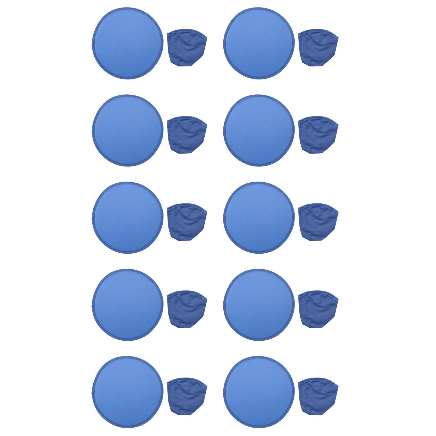10 Pack Blue Round Folding Fans - Handheld Paper Fans for Cooling, Wedding Decor, Photo Props & Chinese Traditional Dance Accessories
