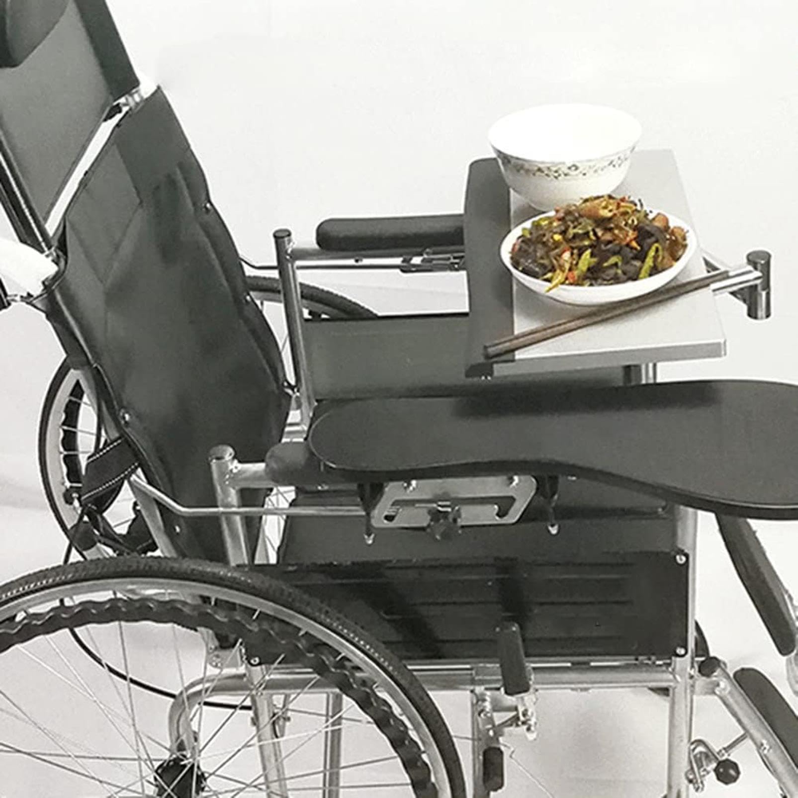 Premium Wooden Wheelchair Tray - Adjustable Lap Table for Seniors & Patients - Sturdy Dining & Writing Surface for Meals, Reading & Work - Ideal for Home Care, Hospitals & Rehabilitation Centers