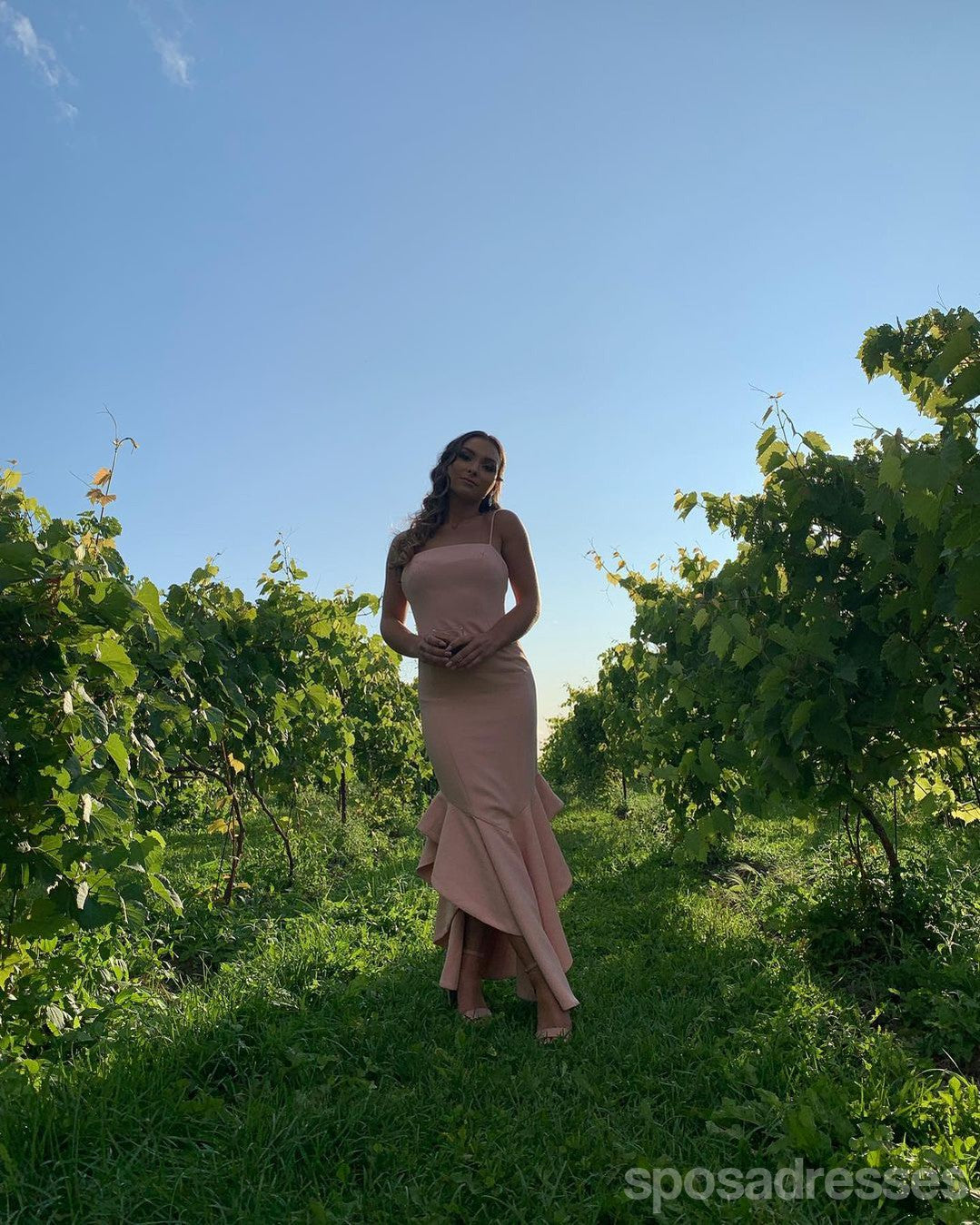 Elegant Pink Mermaid Maxi Long Prom Dress for Women - Formal Evening Gown for Party, Homecoming, Wedding & Special Occasions - Style 13606