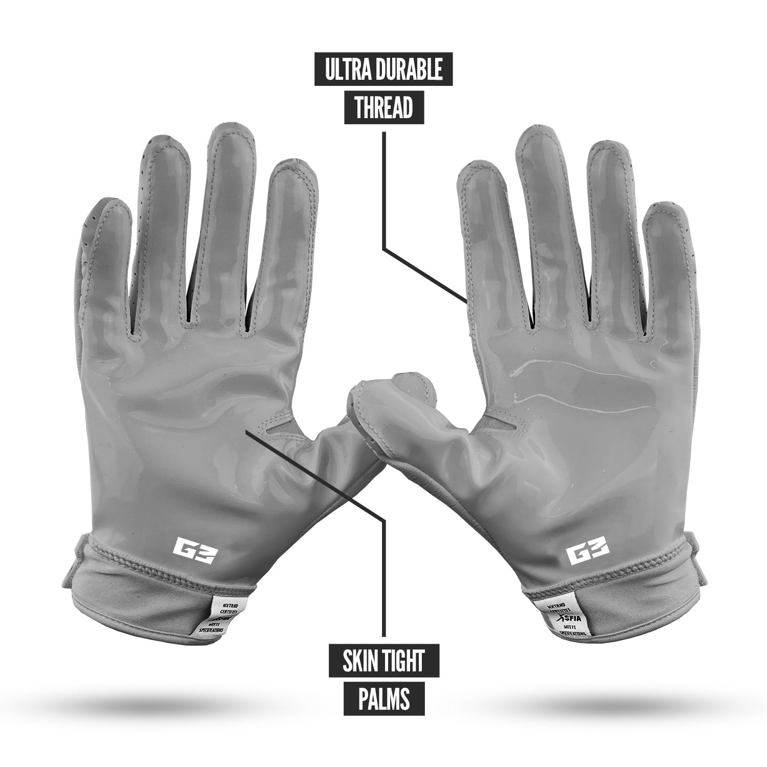 Nxtrnd G3 Padded Football Gloves - Sticky Grip Receiver & Lineman Gloves for Enhanced Catching & Blocking - Perfect for Training, Games & Outdoor Sports