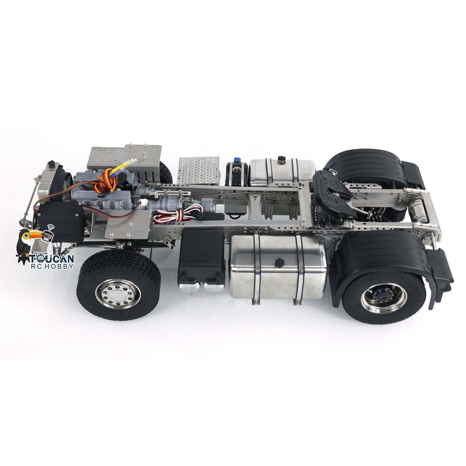 1/14 Scale 4x4 Metal Chassis DIY Parts for RC Tractor Truck R620 R730 - Remote Control Car Model with 3 Speed Transmission | Perfect for RC Enthusiasts & Hobbyists Building Custom Off-Road Vehicles
