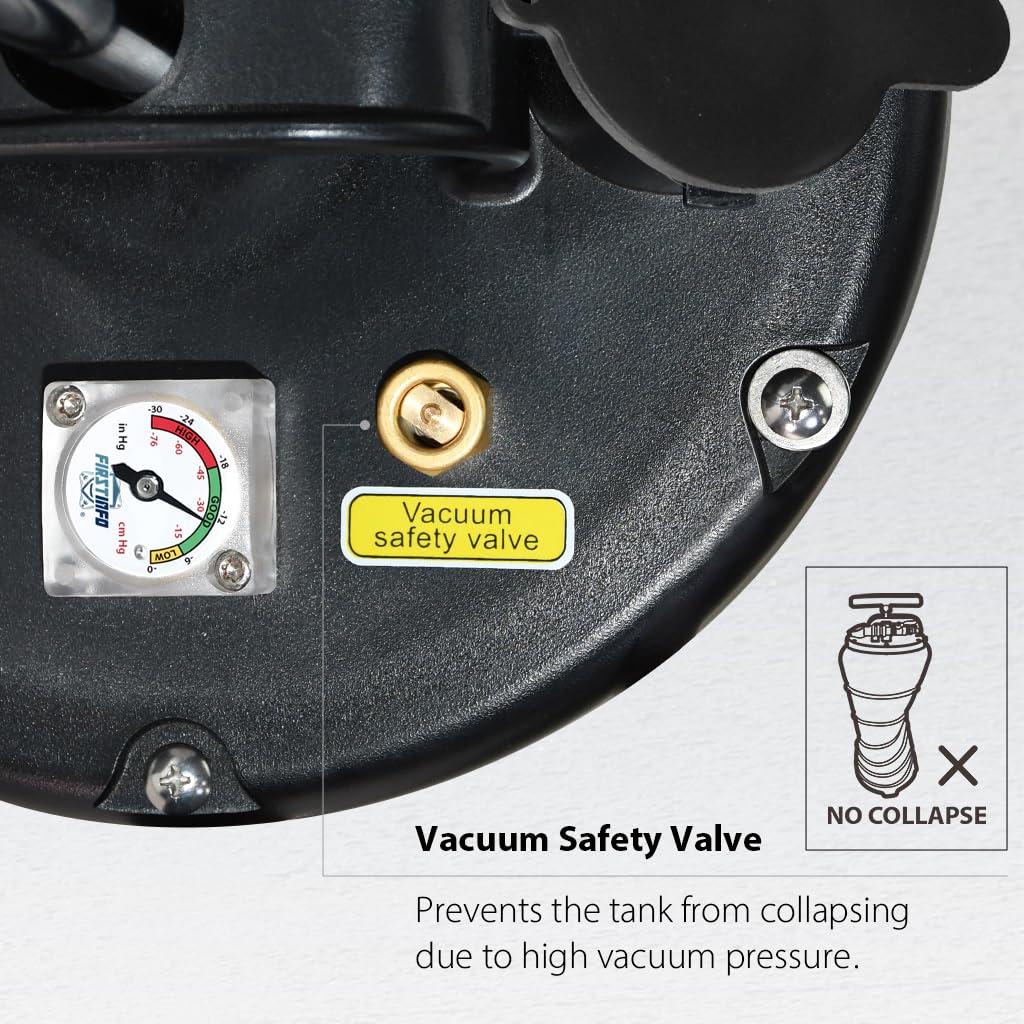 FIRSTINFO A1102USY5 6.5L Oil Vacuum Extractor - Patented 3rd Gen Pneumatic/Manual Fluid Pump with Safety Valve | 51