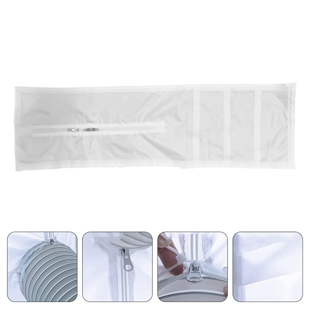 Cabilock 1-Piece White Polyester Air Conditioner Deflector - Portable AC Window Seal Plate & Baffle Cloth for Anti-Blow - Perfect for Bedroom, Office & Home Cooling Efficiency
