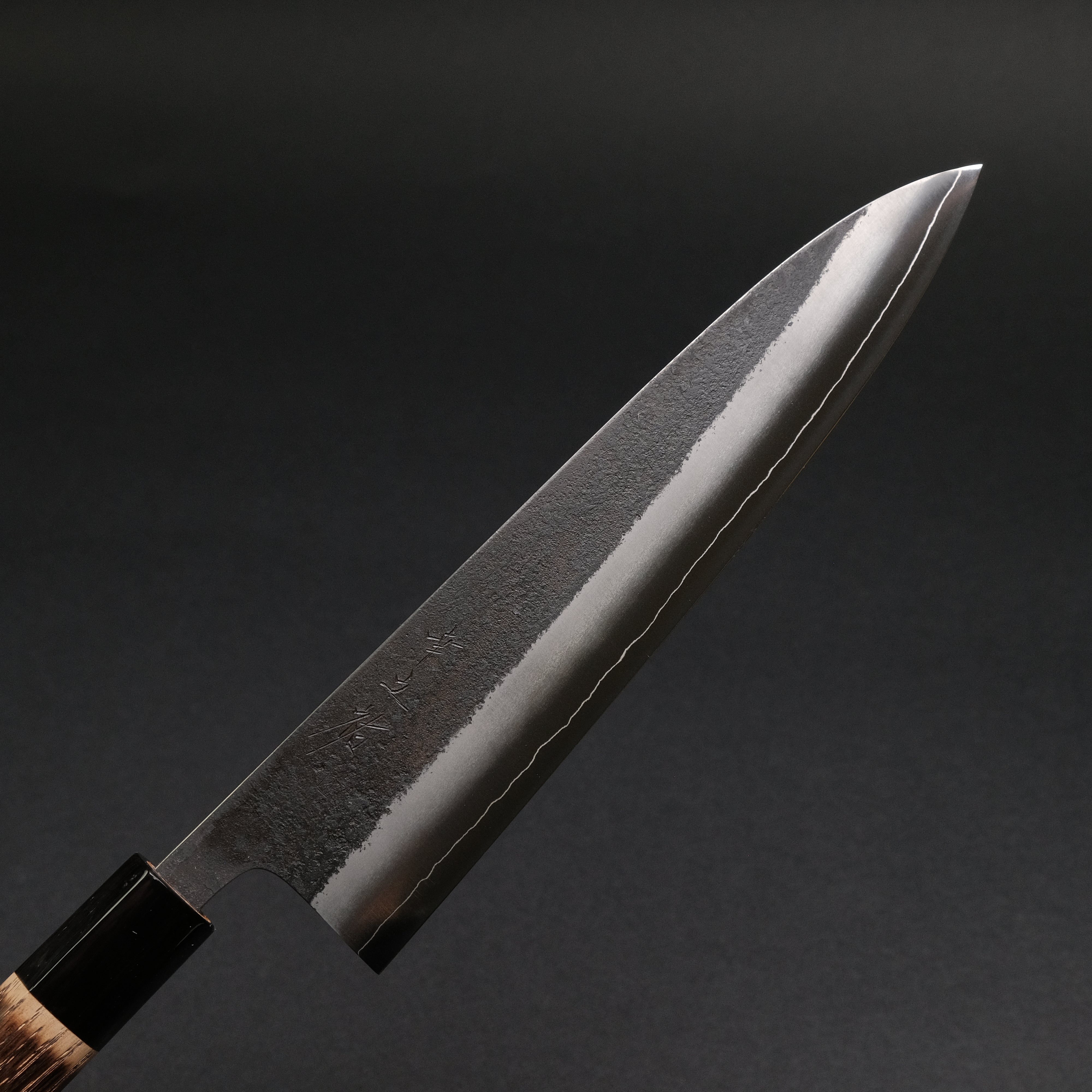 Premium Konosuke Madei Sumiiro SLD Gyuto 210mm Japanese Chef Knife - High Carbon Stainless Steel Blade with Burnt Chestnut Handle - Perfect for Sushi, Meat Slicing & Professional Kitchen Use