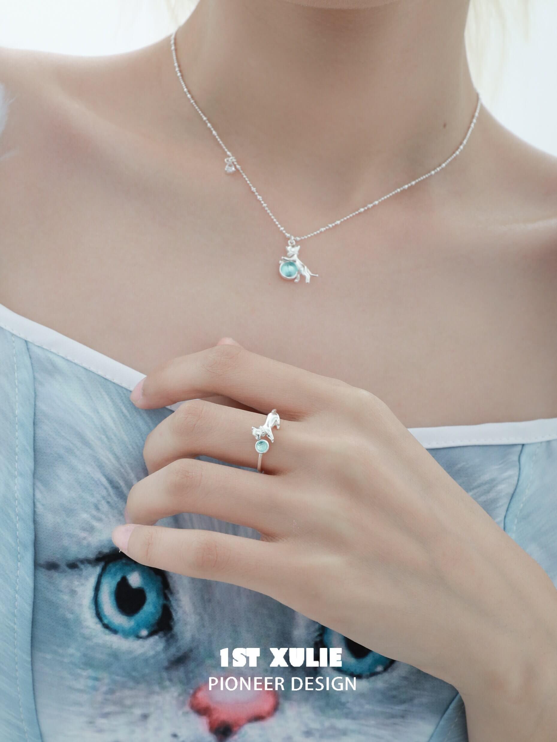 Lucky Cat S925 Sterling Silver Crystal Rings for Women - Elegant & Sparkling Jewelry Gift for Birthday, Anniversary, Valentine's Day