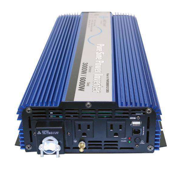 Aims Power PWRI300012120SUL 3000W Pure Sine Wave Power Inverter with USB Port & Remote Control - UL 458 Certified for RVs, Boats, and Off-Grid Solar Systems