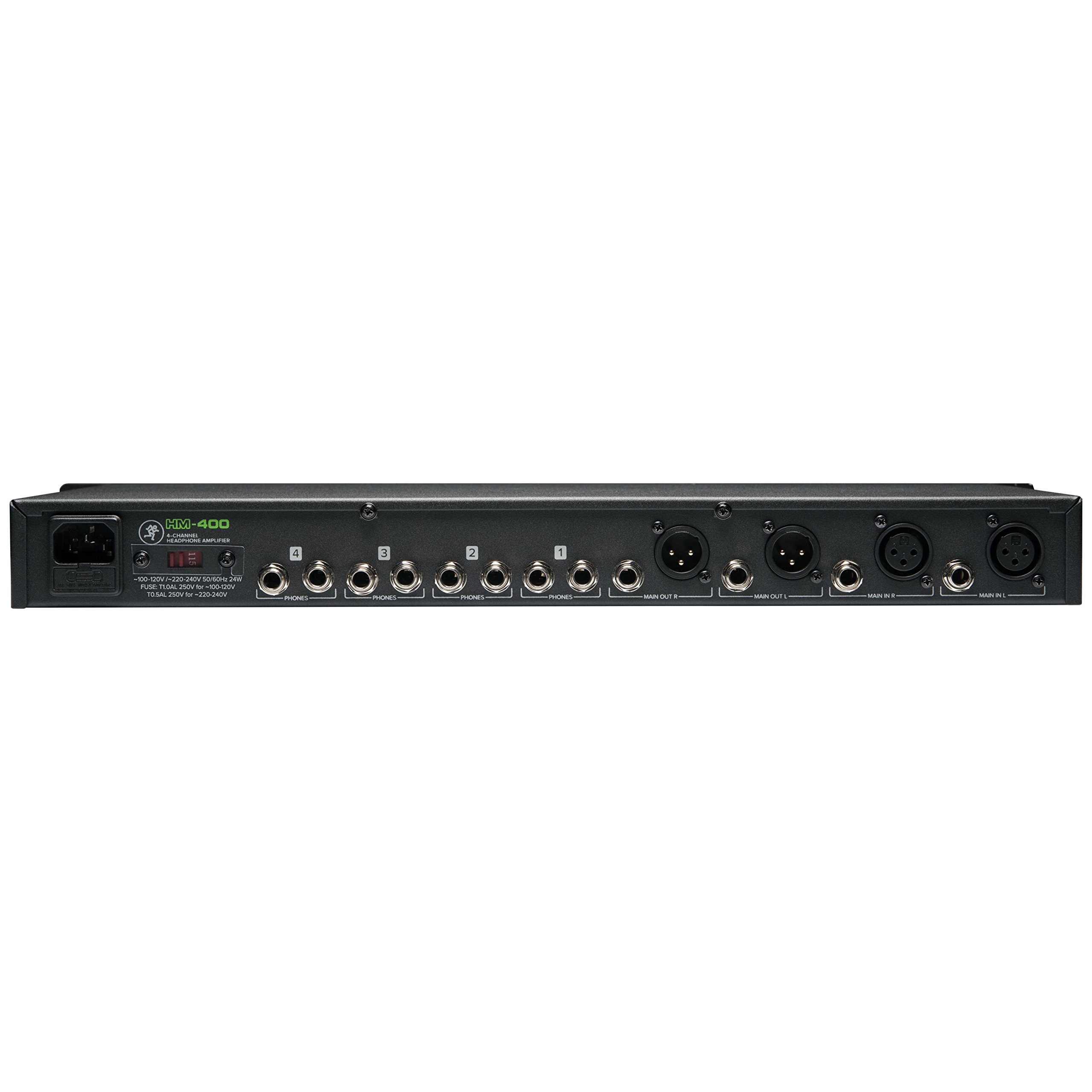 Mackie HM-400 4-Channel Professional Headphone Amplifier Rackmount - 4 x 12 Headphone Outputs for Studio Recording, Live Sound & Podcasting