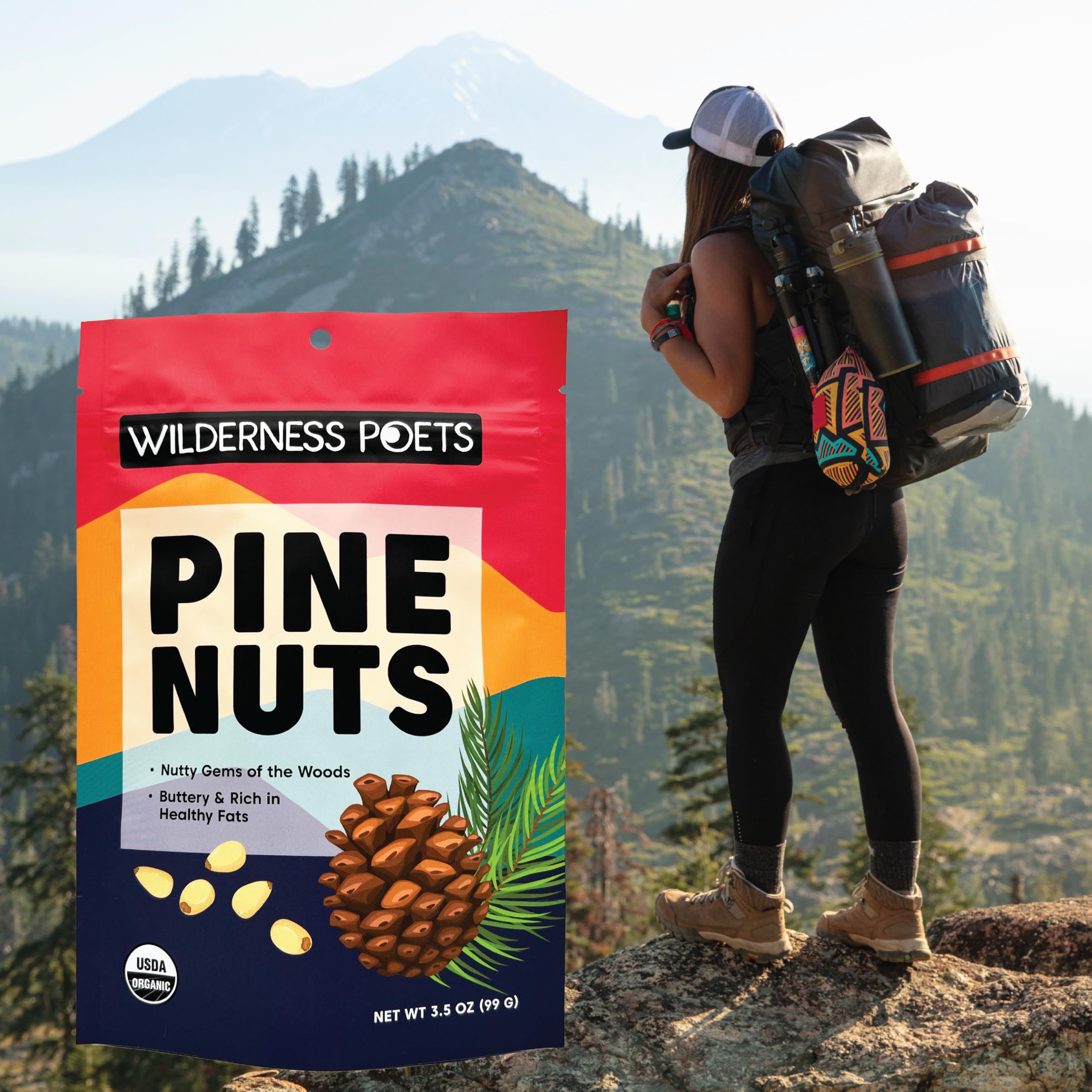 Organic Pine Nuts by Wilderness Poets - Fresh, Sweet, Creamy & Buttery (5lb Bulk) - Perfect for Baking, Cooking & Healthy Snacking