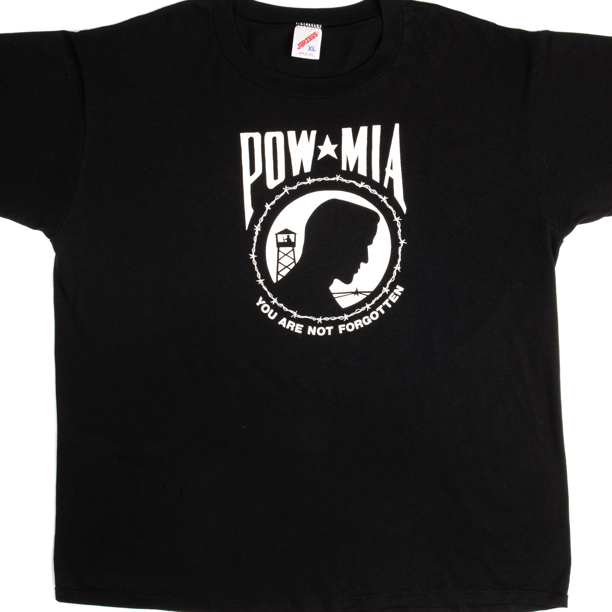 Vintage POW MIA T-Shirt - Large Size - 100% Cotton - Made in USA - Military Apparel & Patriotic Casual Wear for Men & Women