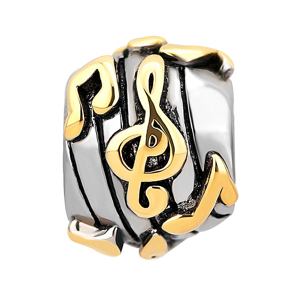 Q&Locket Love Music Notes Charms - Dangle Spacer Beads for Bracelet Making (Music Notes-1) | Perfect for DIY Jewelry, Friendship Bracelets & Gift Giving
