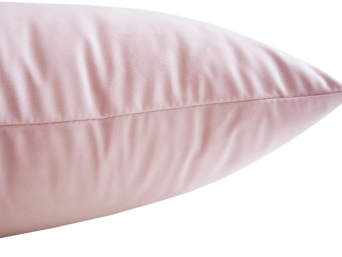 Velvet Cushion Covers (Pack of 2) - Soft Solid Decorative Throw Pillow Cases 12x20 Inch (30x50cm) for Sofa, Bedroom, Car - Light Pink - Perfect for Home Decor, Living Room Accent & Cozy Comfort