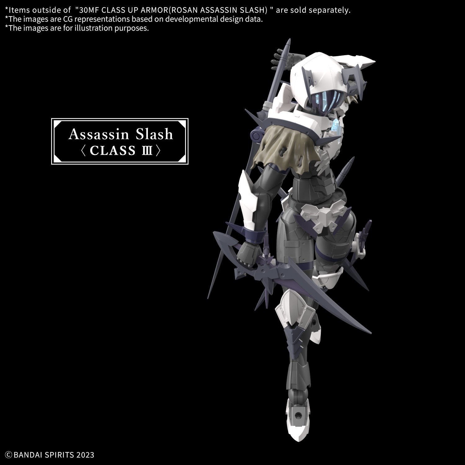 Bandai 30 Minutes Fantasy 30MF A12 1/144 Class Up Armor Rosan Assassin Slash Model Kit - Anime Action Figure for Collectors & Hobbyists | Perfect for Display, Customization & Tabletop Gaming