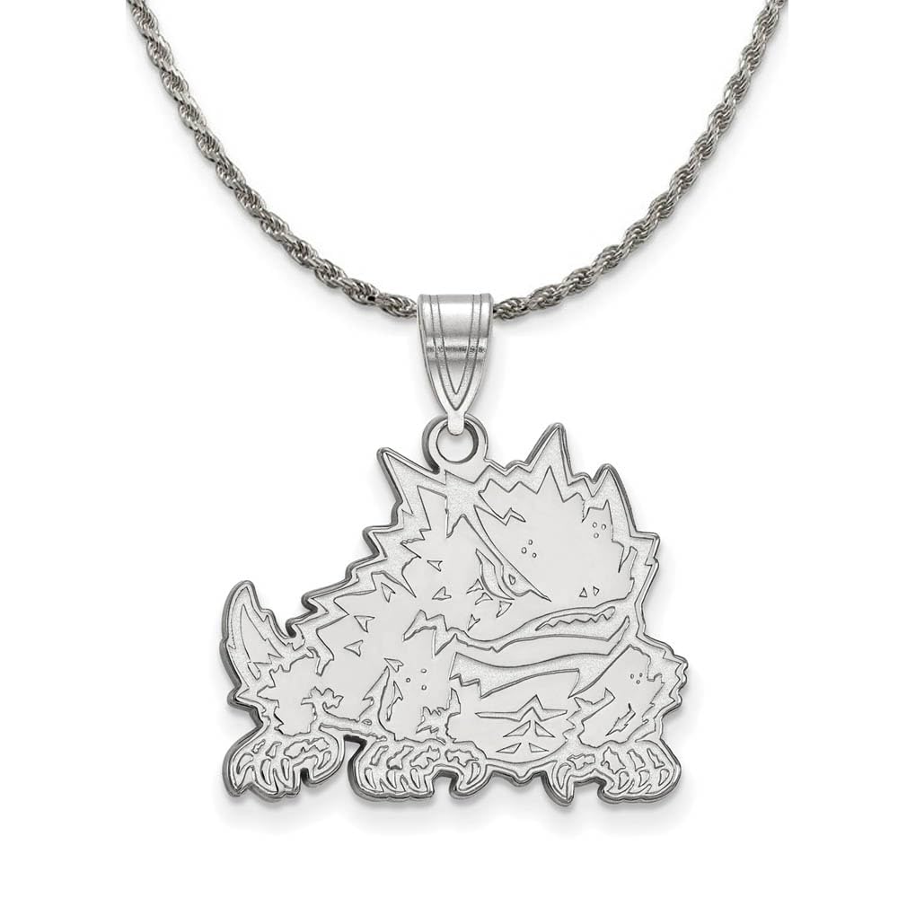 Texas Christian U. Sterling Silver Logo Necklace - Perfect for Gifts & Game Days