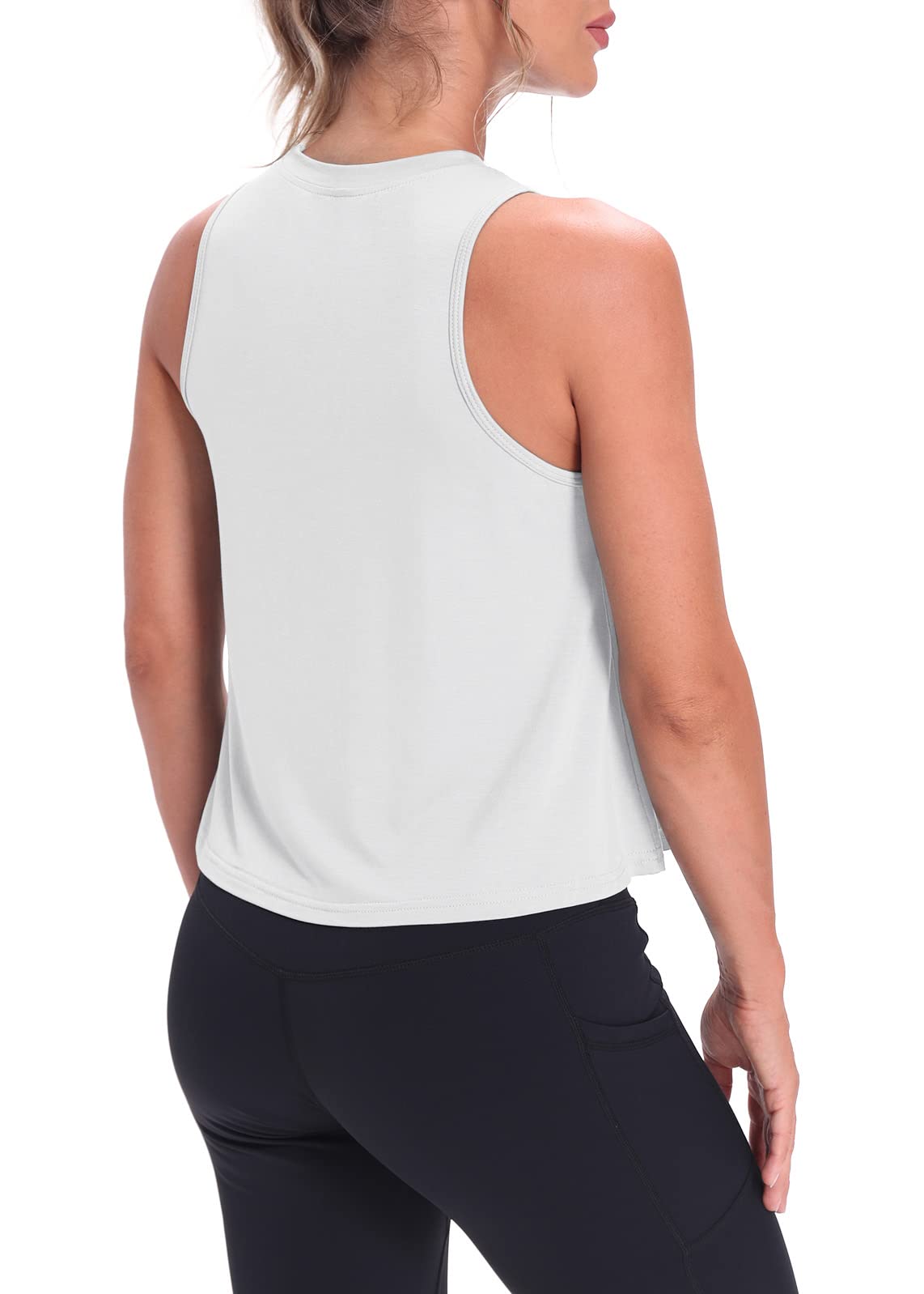 Women's Mippo Crop Tops - Flowy Athletic Tank Tops for Workout & Yoga | Breathable Summer Gym Shirts for Running, Fitness & Casual Wear