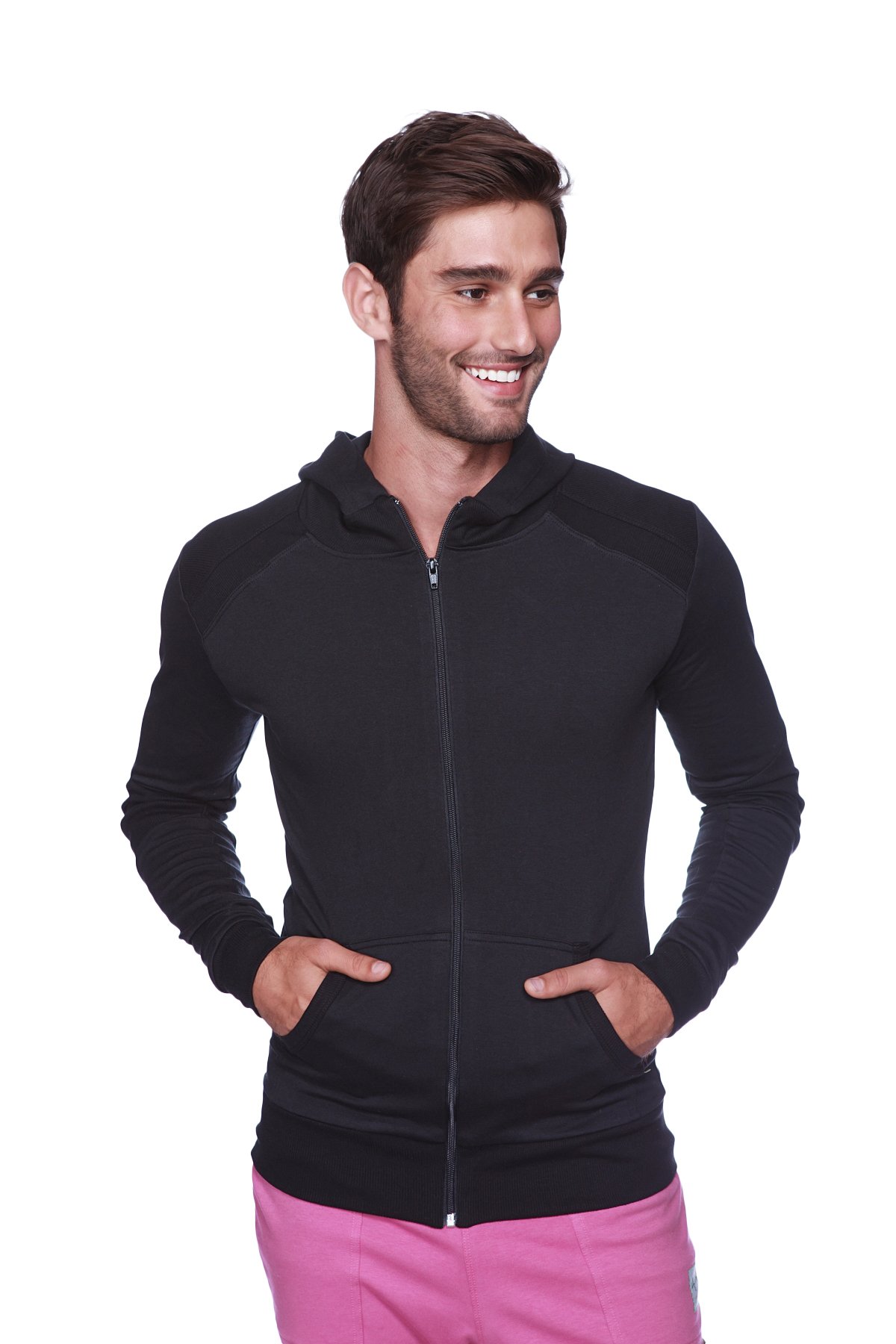 4th Men's Crossover Transition Hoodie - Modal French Terry Track & Yoga Gym Wear | Made in USA | Stretch European Fit for Workouts & Casual Wear