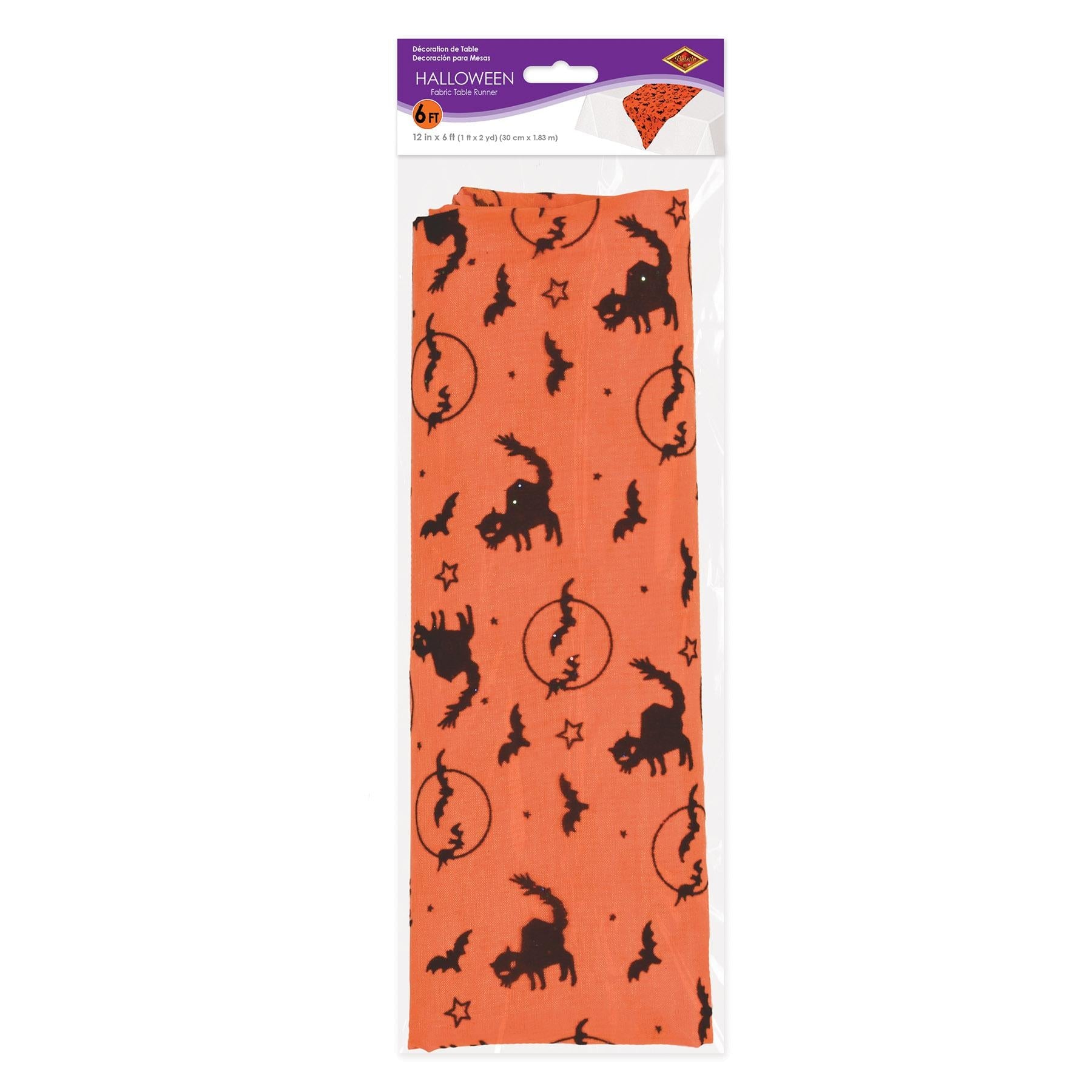12 Pack Halloween Fabric Table Runner - Spooky Party Decor for Dining, Buffet, and Holiday Celebrations