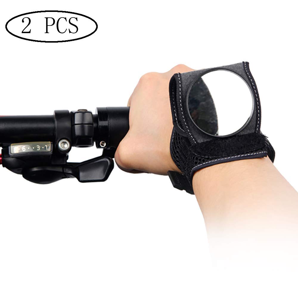 FLBTY 2 Pack Bicycle Rearview Mirrors - 360° Rotating Arm Mirror with Adjustable Wrist Strap & Waist Belt for Safe Cycling | Perfect for Road Bikes, Mountain Bikes & Commuting