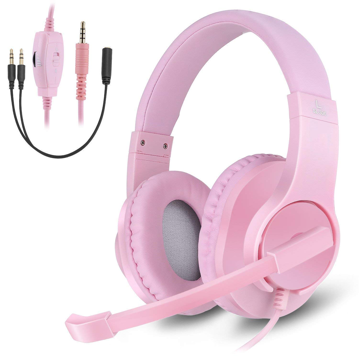 DIWUER Gaming Headset with Bass Surround & Noise Cancelling - Over-Ear Headphones with Mic for Xbox One, PS4, Nintendo Switch, PC, Laptop & Smartphones (Renewed) - Perfect for Online Gaming, Streaming & Virtual Meetings