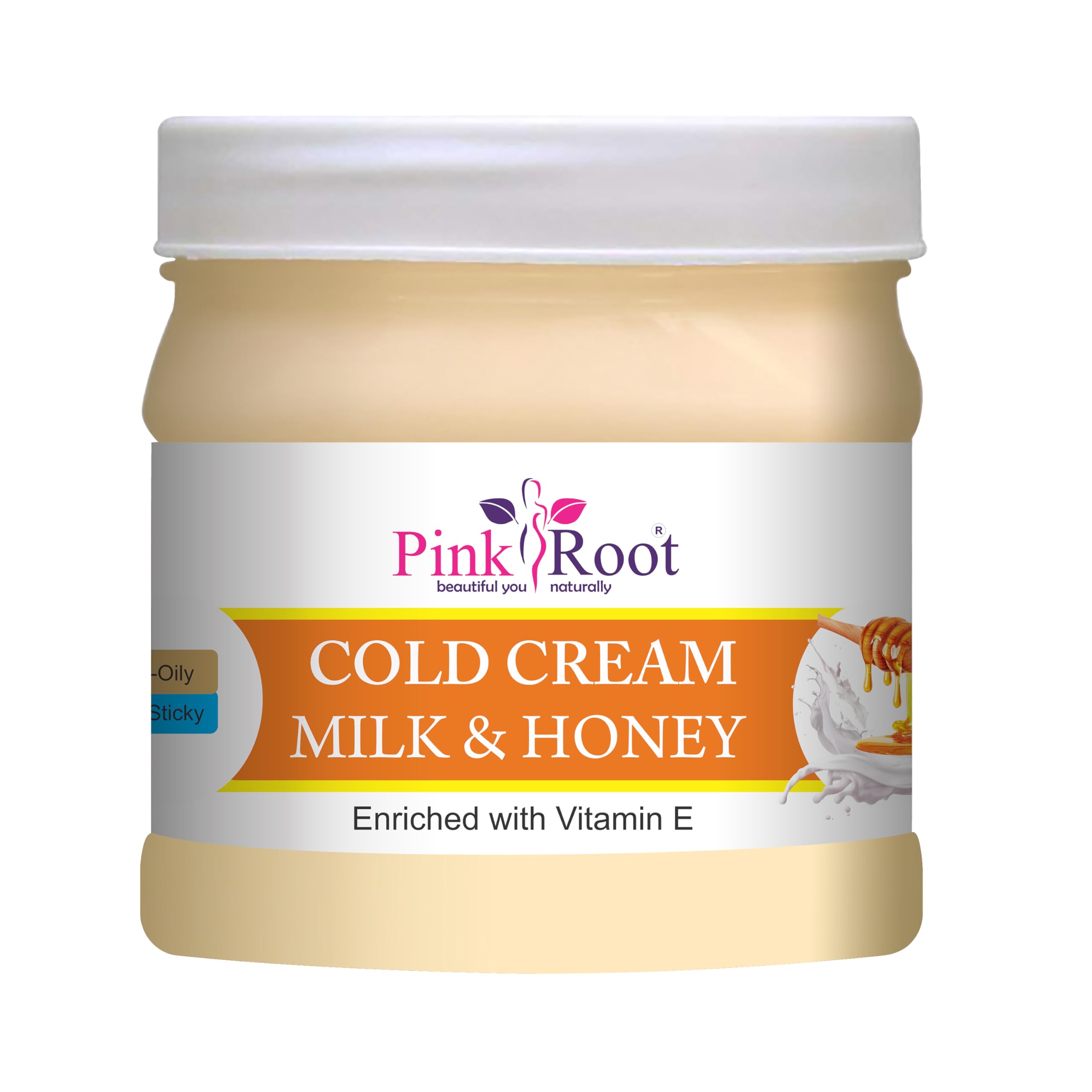 Pink Root Milk & Honey Cold Cream 500ml with Papaya Mask 500ML - Hydrating Moisturizer for Dry Skin, Natural Skincare Set for Face & Body Care - Perfect for Night Routine & Spa Treatment