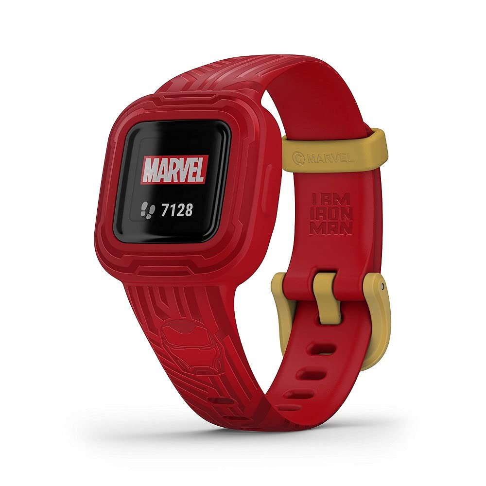 Garmin vivofit jr. 3 Kids Fitness Tracker - Waterproof Swim-Friendly Activity Watch with 1-Year Battery Life, Marvel Iron Man Design, Adjustable Band - Perfect for Swimming, School & Outdoor Adventures