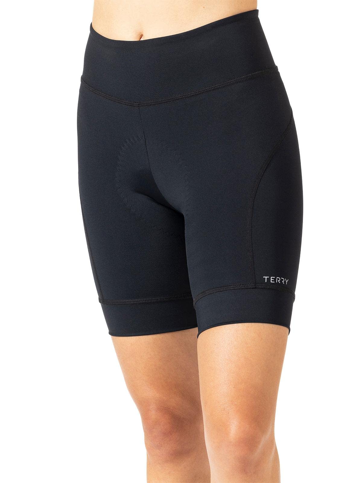 Women's Terry Bike Shorts - High Waist Padded Cycling Shorts with Compression for Comfortable Rides | Perfect for Road Biking, Spinning & Outdoor Workouts