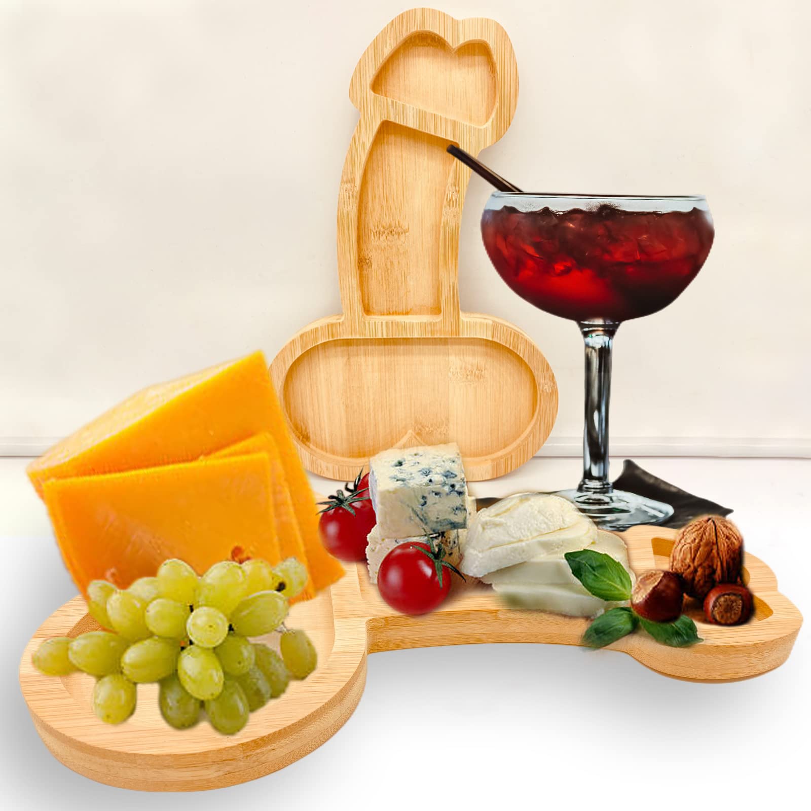 Premium Bamboo Charcuterie Board Set - 9.45x5.9 Inch Appetizer Platter with Cheese Knives - Perfect for Wine & Cheese Parties, Housewarming Gifts, Weddings & Anniversaries - Elegant Serving Tray for Entertaining Guests