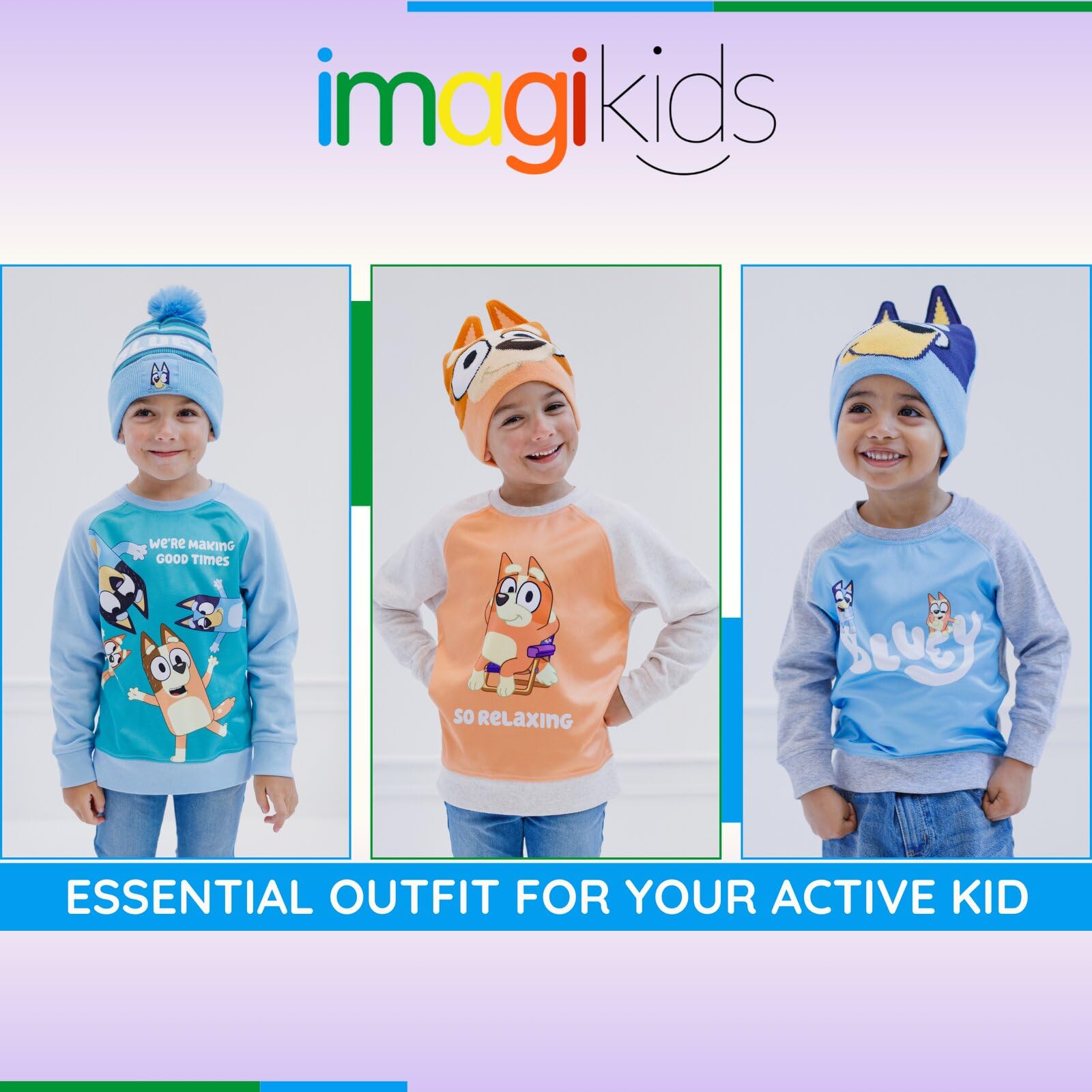Bluey Bingo Fleece Sweatshirt & Hat Set for Toddlers & Kids - Soft Winter Outfit for Playtime & Family Adventures