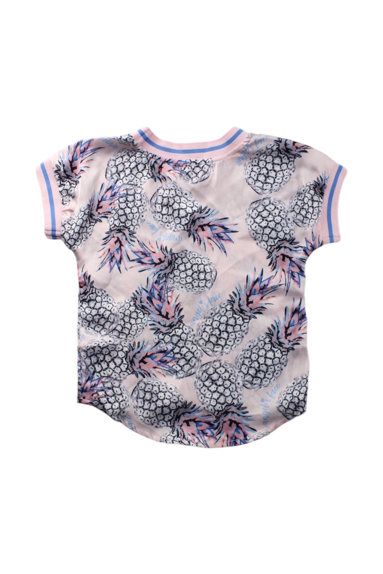 Angel's Face Pineapple Print Short Sleeve T-Shirt for Toddlers 2T-3T - Cute Summer Outfit for Girls, Playdate & Beach Wear