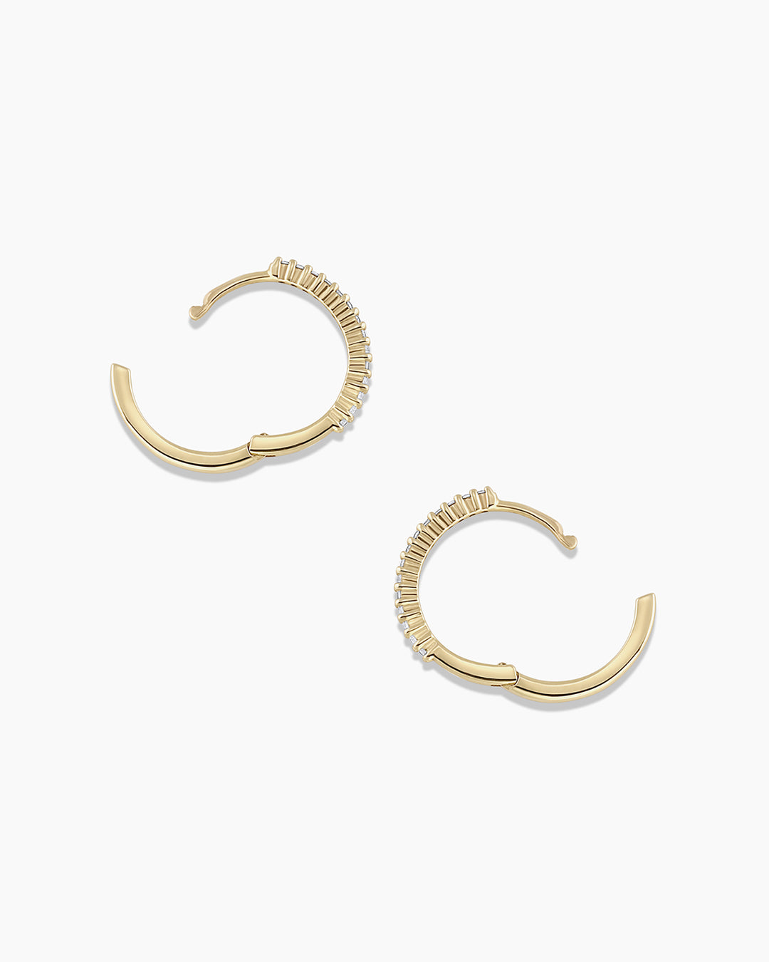 Diamond Pavé Huggie Hoop Earrings - 14K Gold Plated Cubic Zirconia Huggies for Women - Perfect for Everyday Wear, Parties & Special Occasions
