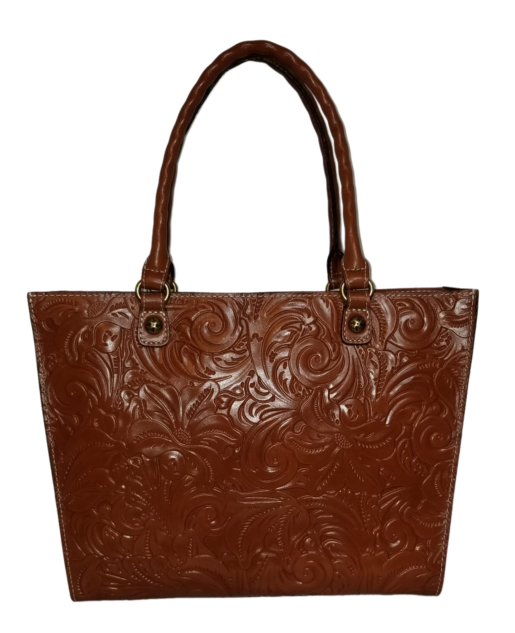 Patricia Nash Genuine Leather Tooled Zancana Tote Bag - Florence Collection - Stylish Women's Handbag for Work, Travel & Everyday Use
