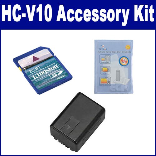 Panasonic HC-V10 Camcorder Accessory Kit with 2GB Memory Card, Cleaning Kit & Extra Battery - Perfect for Travel Vlogging, Family Events & Outdoor Filming