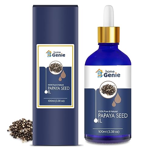 Home Genie 100% Pure Cold Pressed Papaya Seed Carrier Oil (Carica Papaya) - 100ml for Skin Care, Hair Growth & Aromatherapy